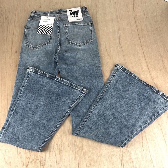 Sandrine Rose x Free People Super Flare Denim Jeans Women’s Size 24 Medium Wash - Picture 2 of 14